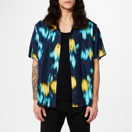 Lanvin Blurred Floral Print Bowling Shirt