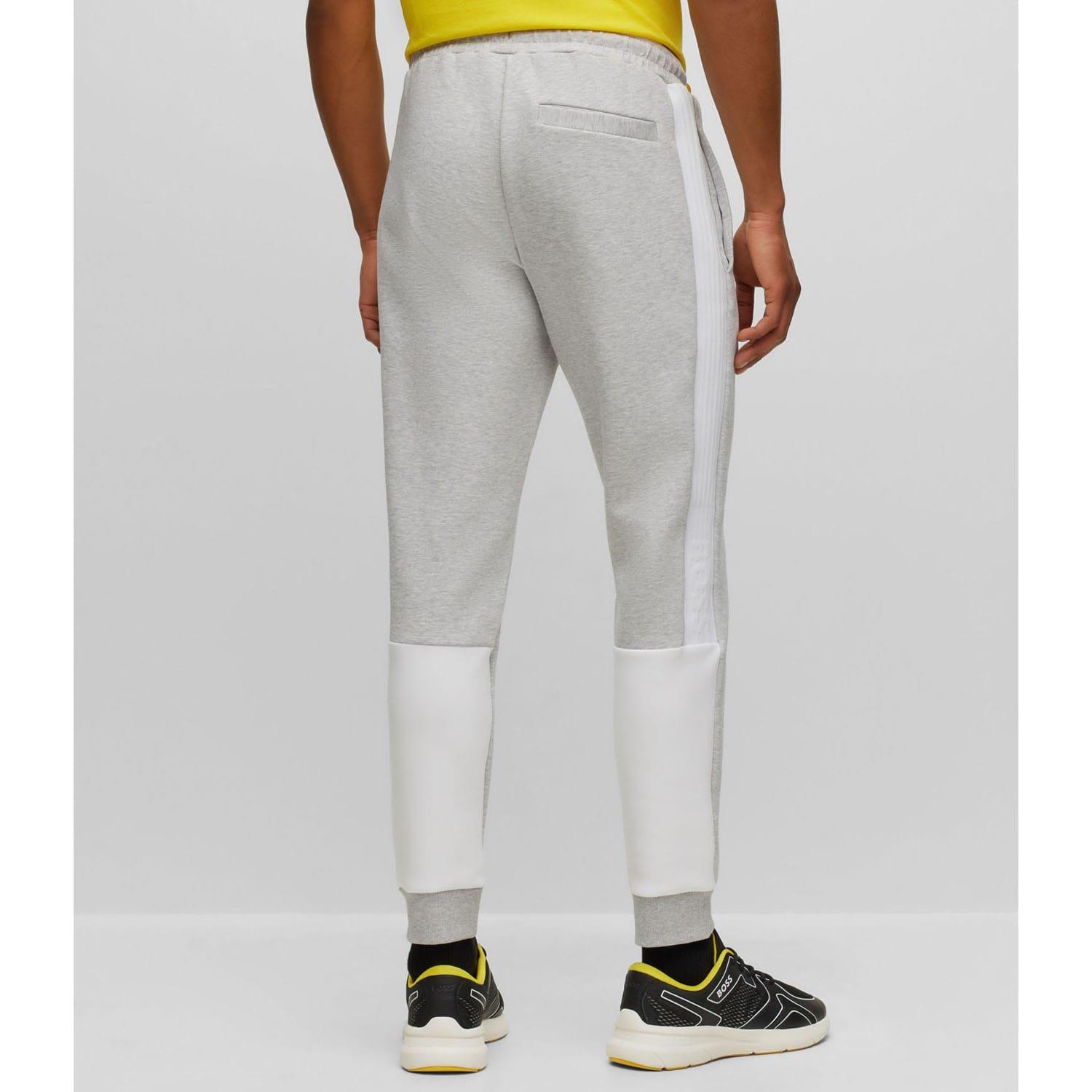 Light Grey - Boss - Hadiko 1 Side Stripe Tracksuit Bottoms - 2