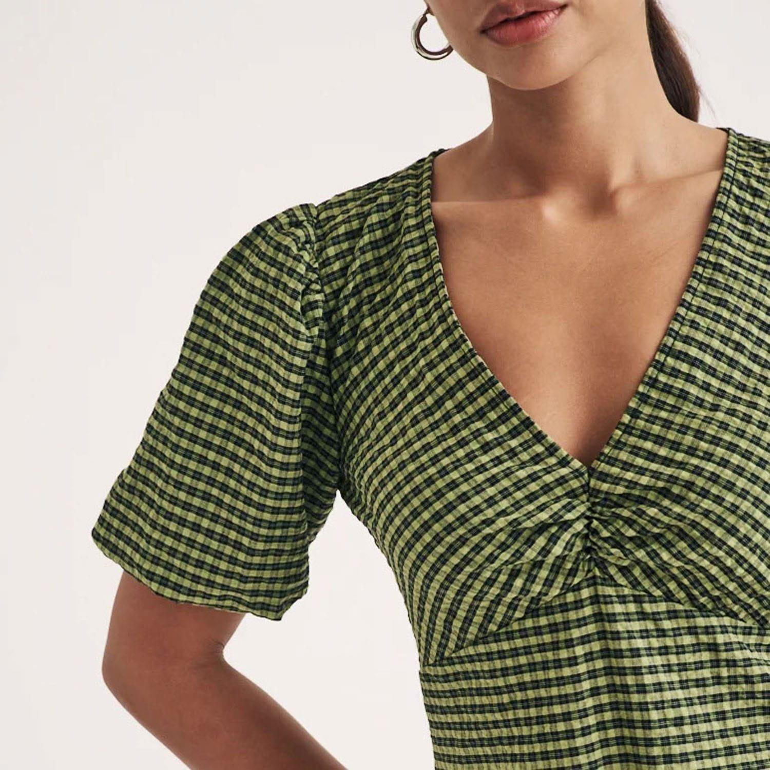 Green - Nobodys Child - Liza Gingham Mini Dress - 3