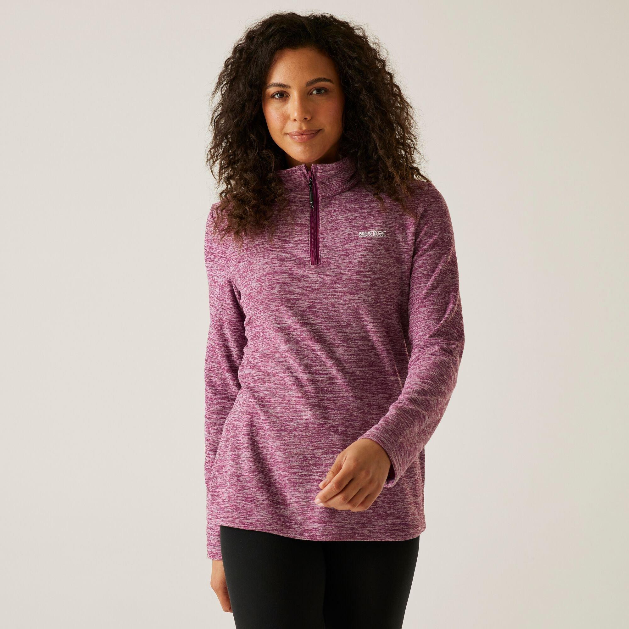 Dark Pimento - Regatta - Women's Sweetheart Marl Zip Neck Recycled quarter Zip Fleece - 2