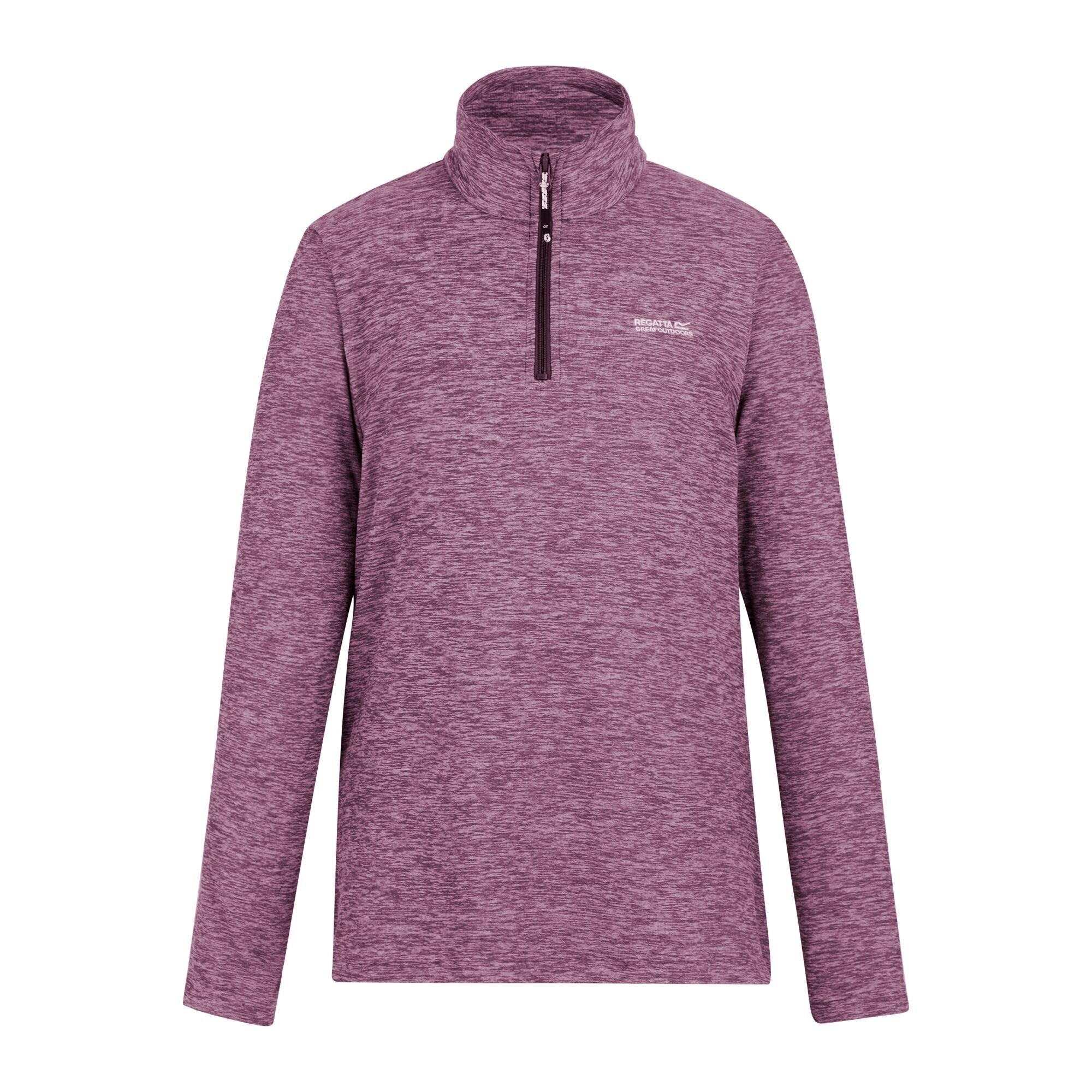 Dark Pimento - Regatta - Women's Sweetheart Marl Zip Neck Recycled quarter Zip Fleece - 5