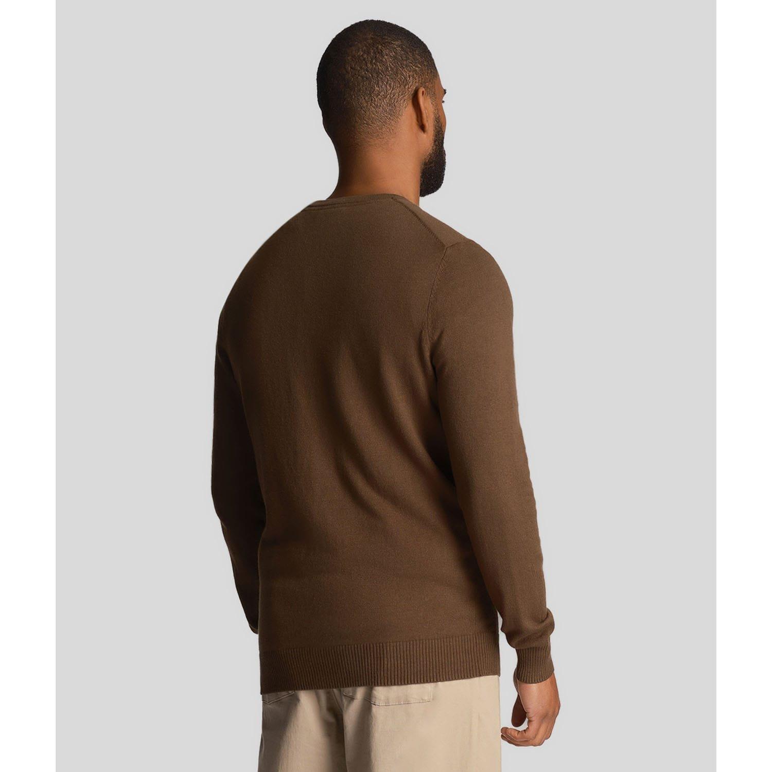 Olive - Lyle and Scott - Cotton Merino Crewneck Sweater - 3