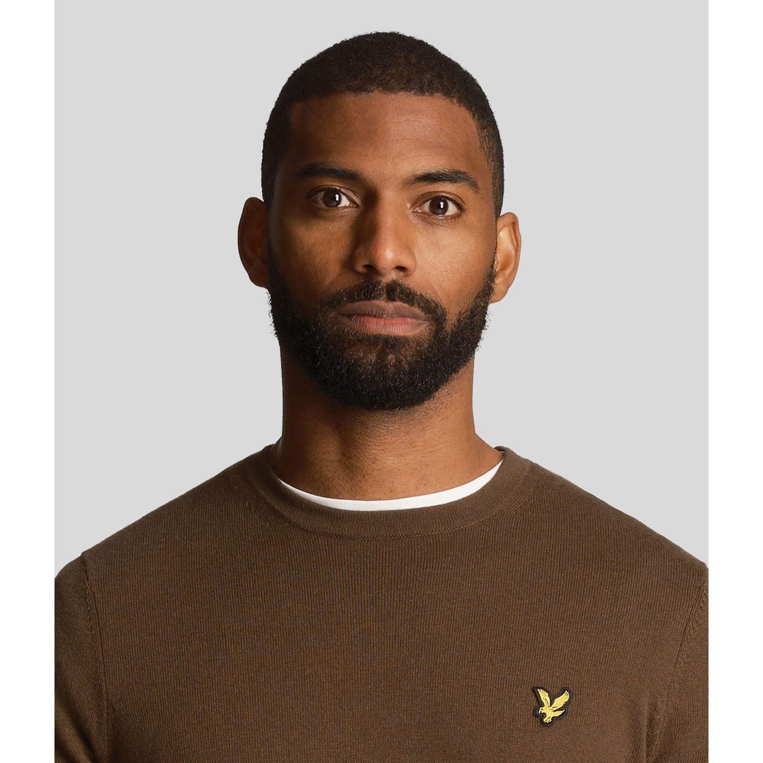 Olive - Lyle and Scott - Cotton Merino Crewneck Sweater - 4