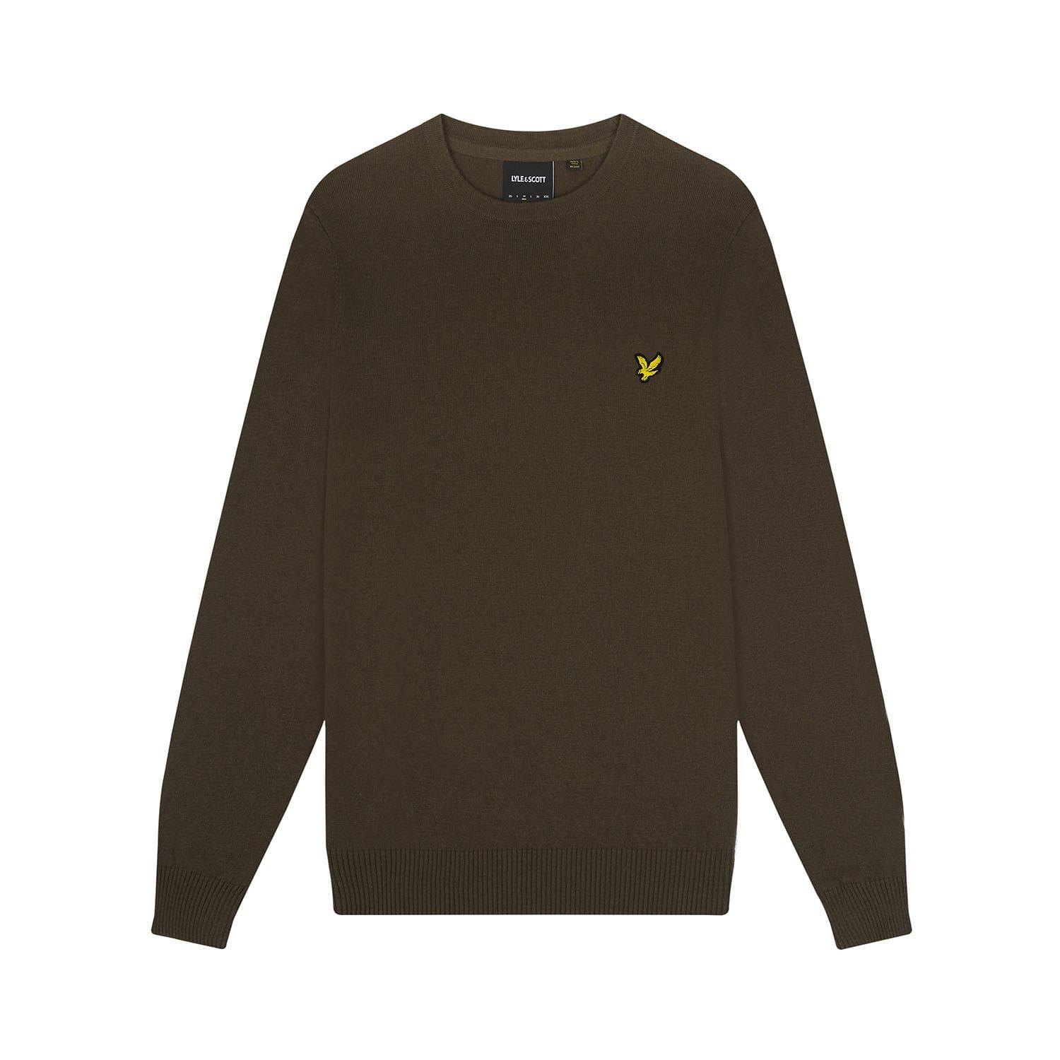 Olive - Lyle and Scott - Cotton Merino Crewneck Sweater - 5