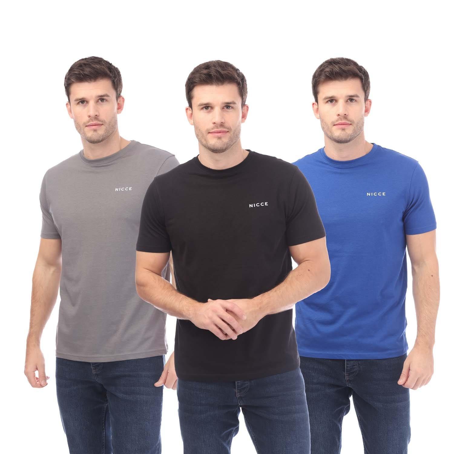 Navy Grey - Nicce - Duka 3 Pack T-Shirt - 1