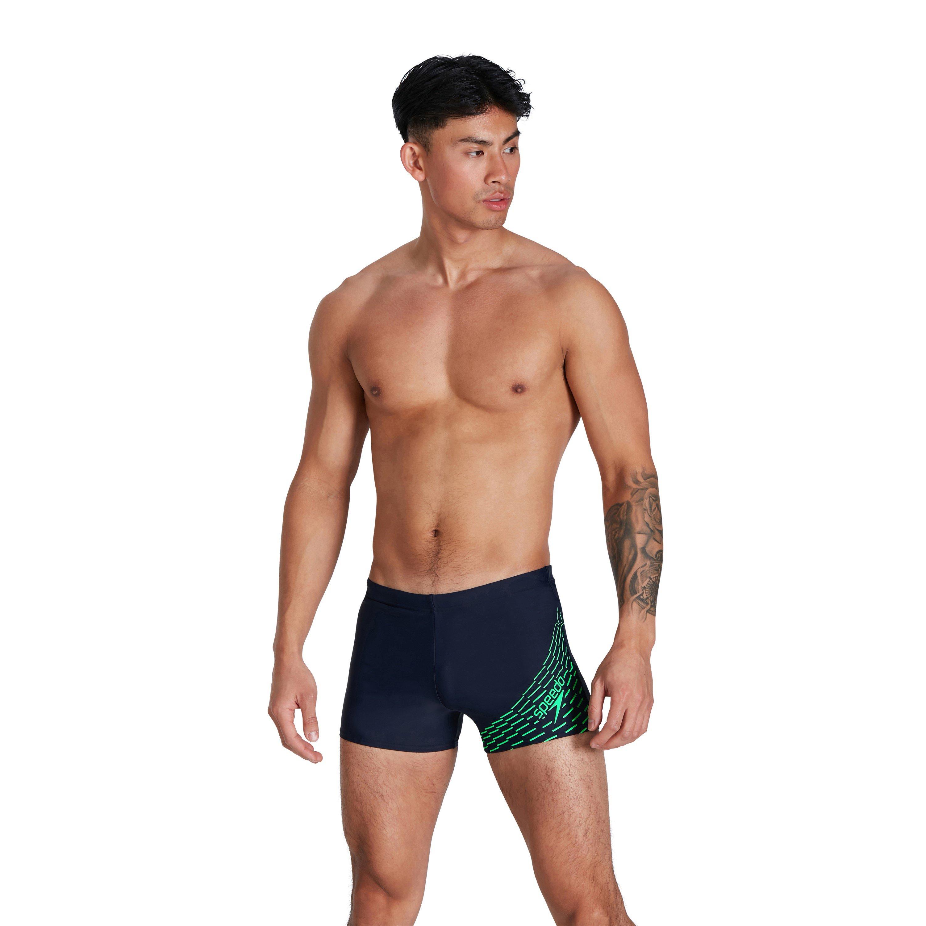 Blå/Grøn - Speedo - Medley Logo Aquashorts Mens - 5