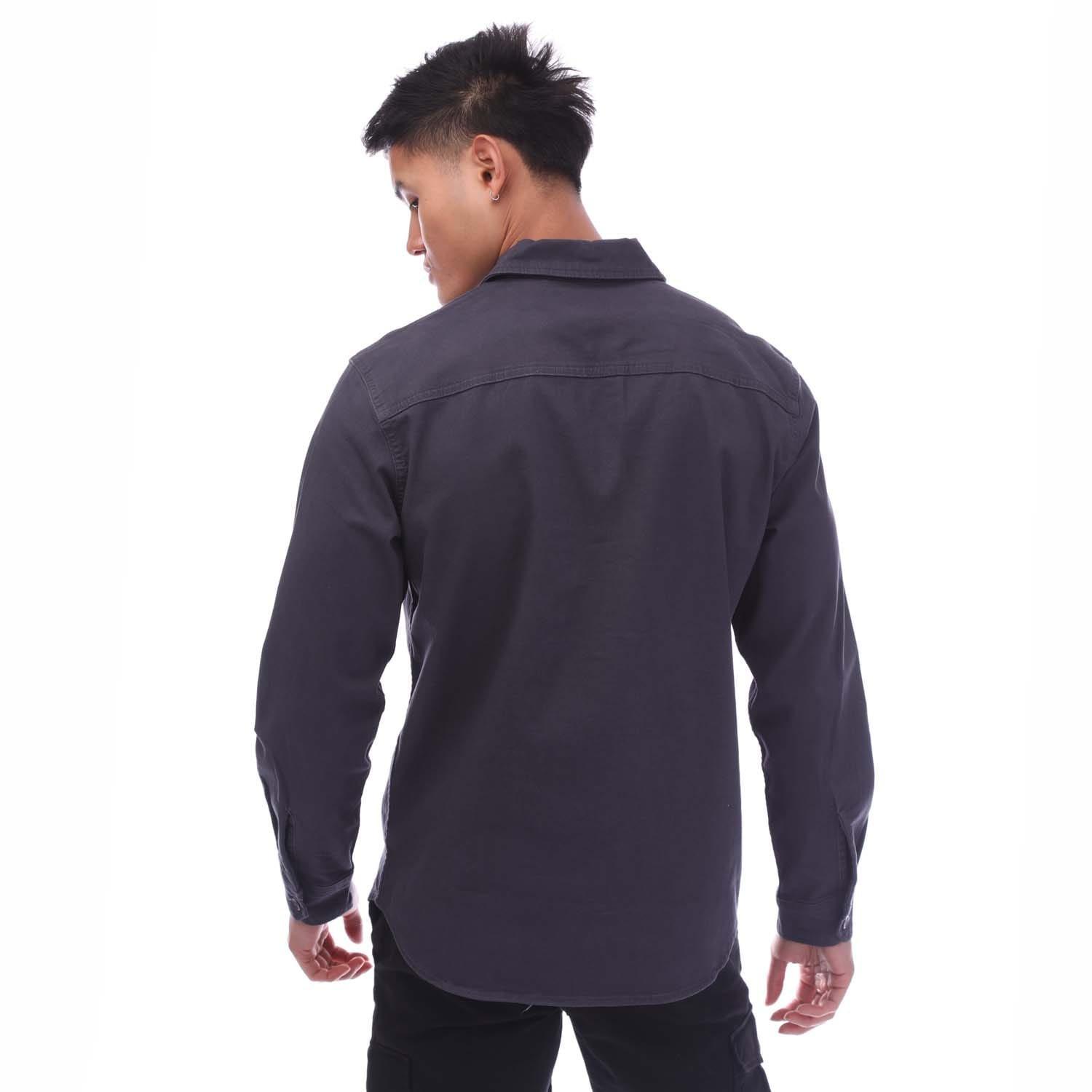 Navy - Jack and Jones - Stretch Over Shirt - 3