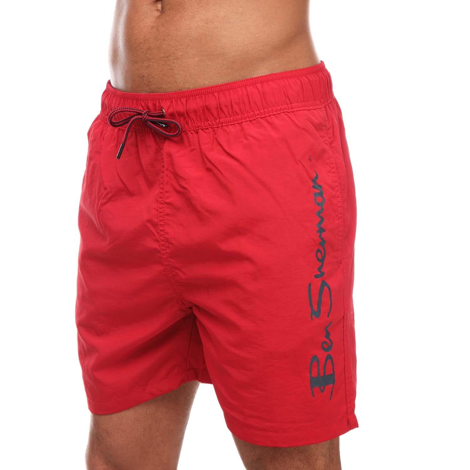 Red - Ben Sherman - Boulders Beach Swim Shorts - 1