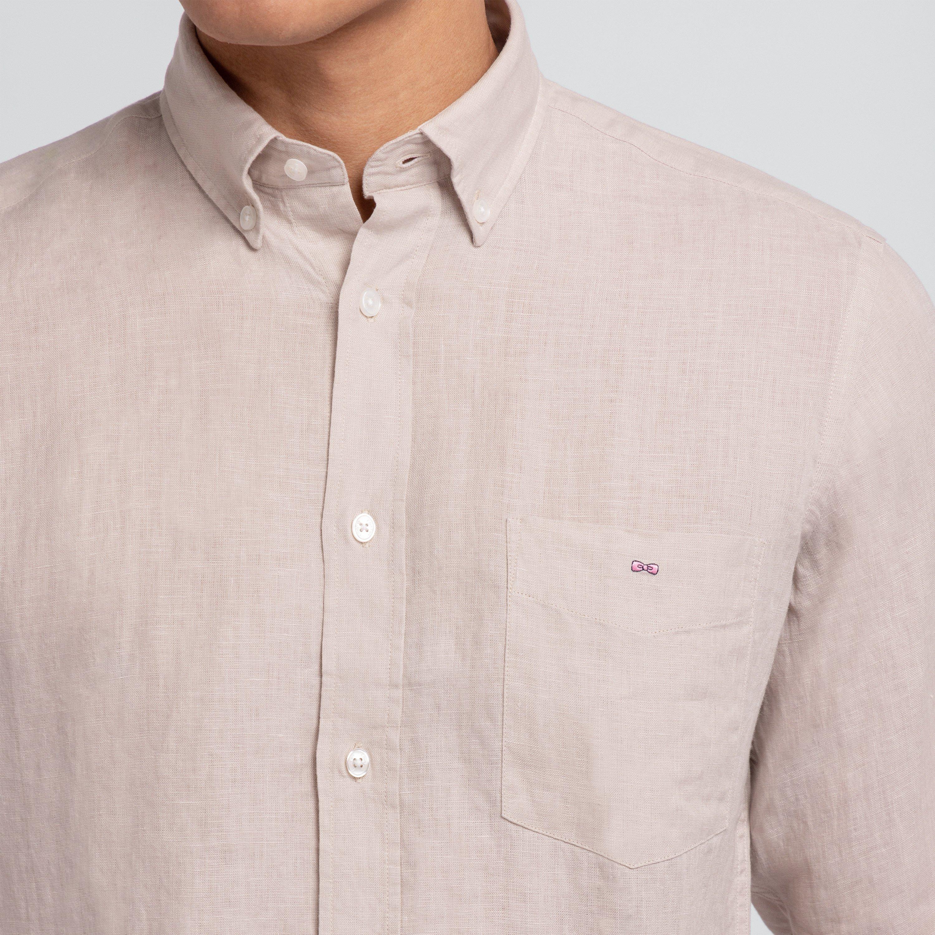 Bec3 - Eden Park - Plain pink linen shirt - 3
