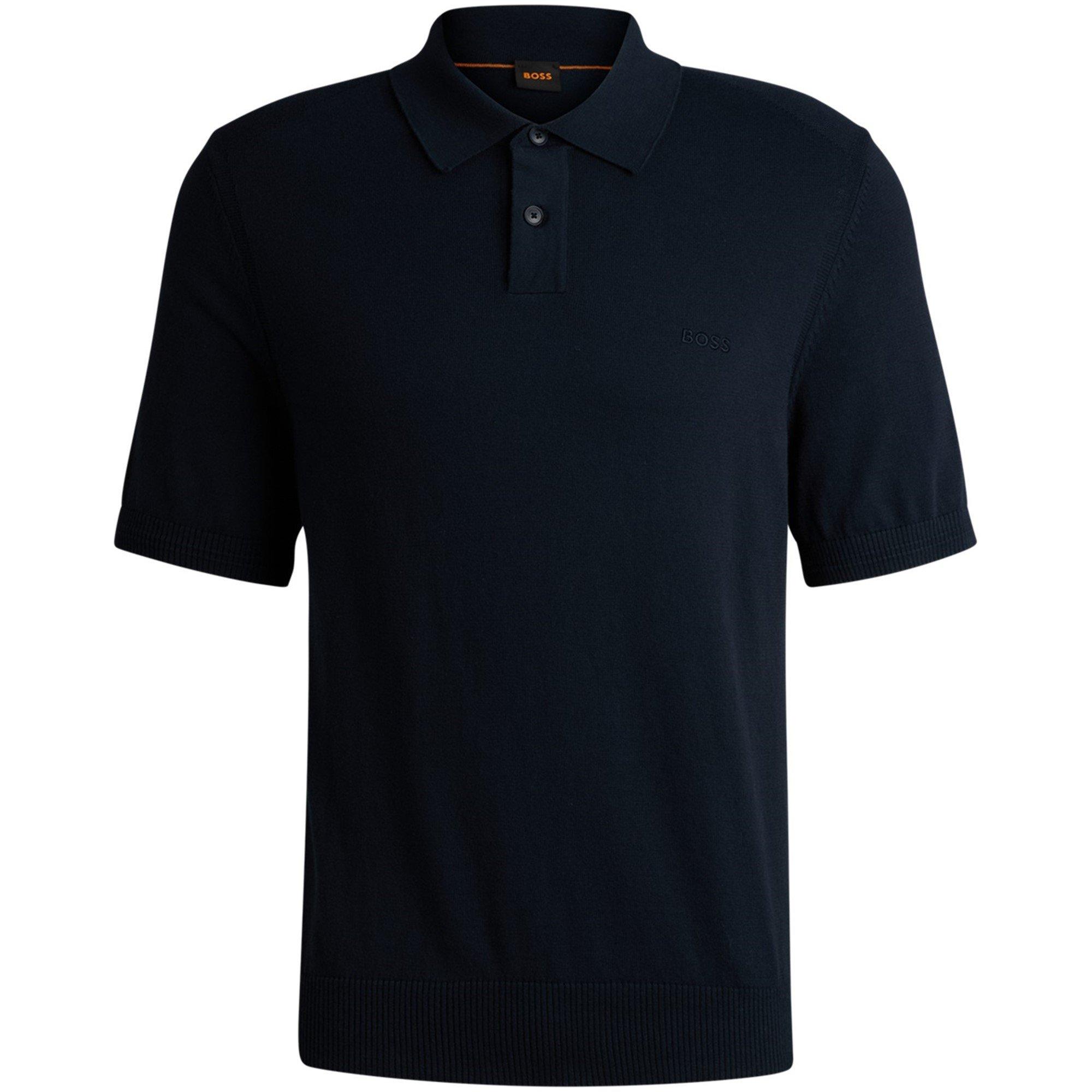 Dark Blue 404 - Boss - Men's HBO Asac P Cotton Knitted Top