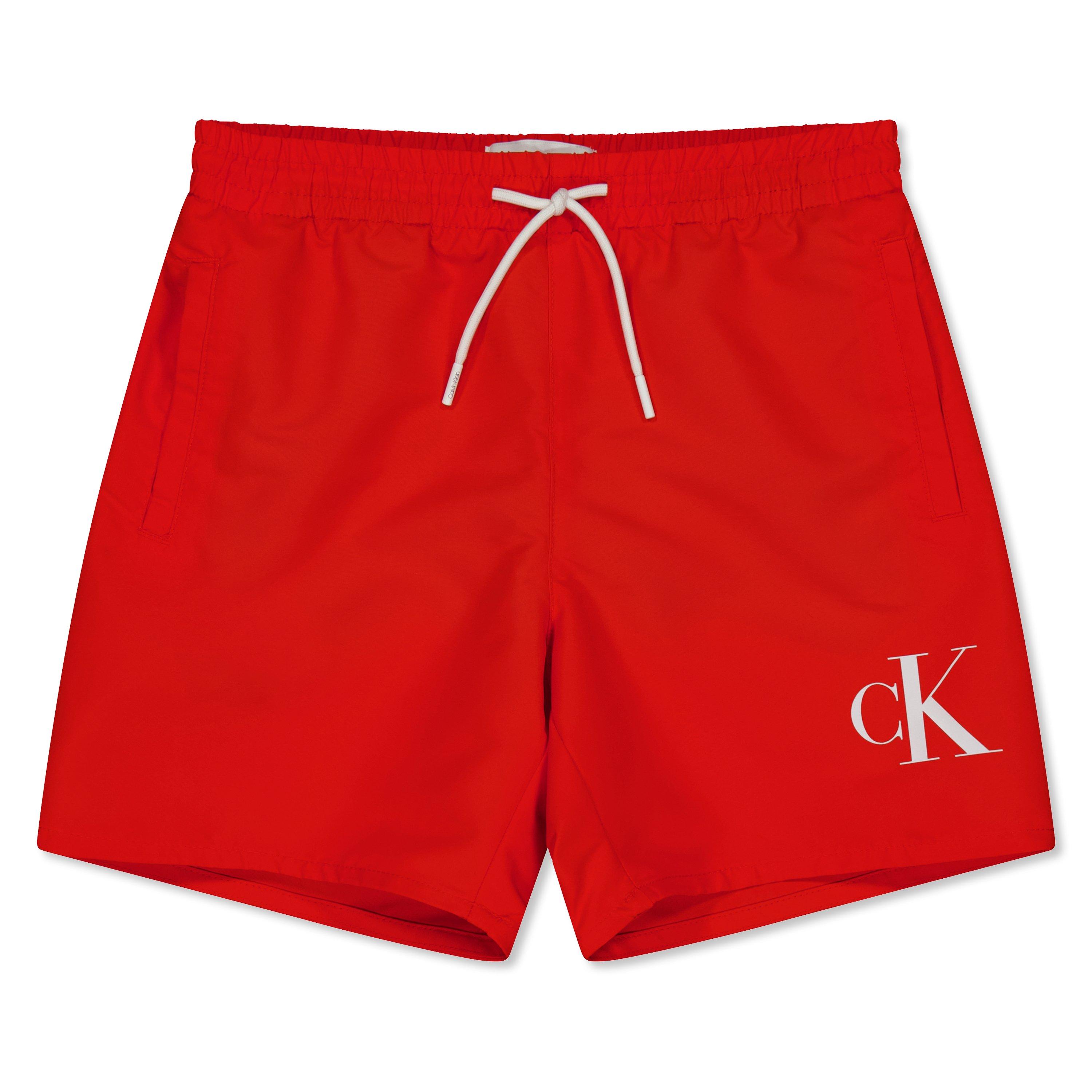 Calvin Klein Jeans Boys Kids' Medium Drawstring Swim Shorts - Orange Com Xbs - 14Y