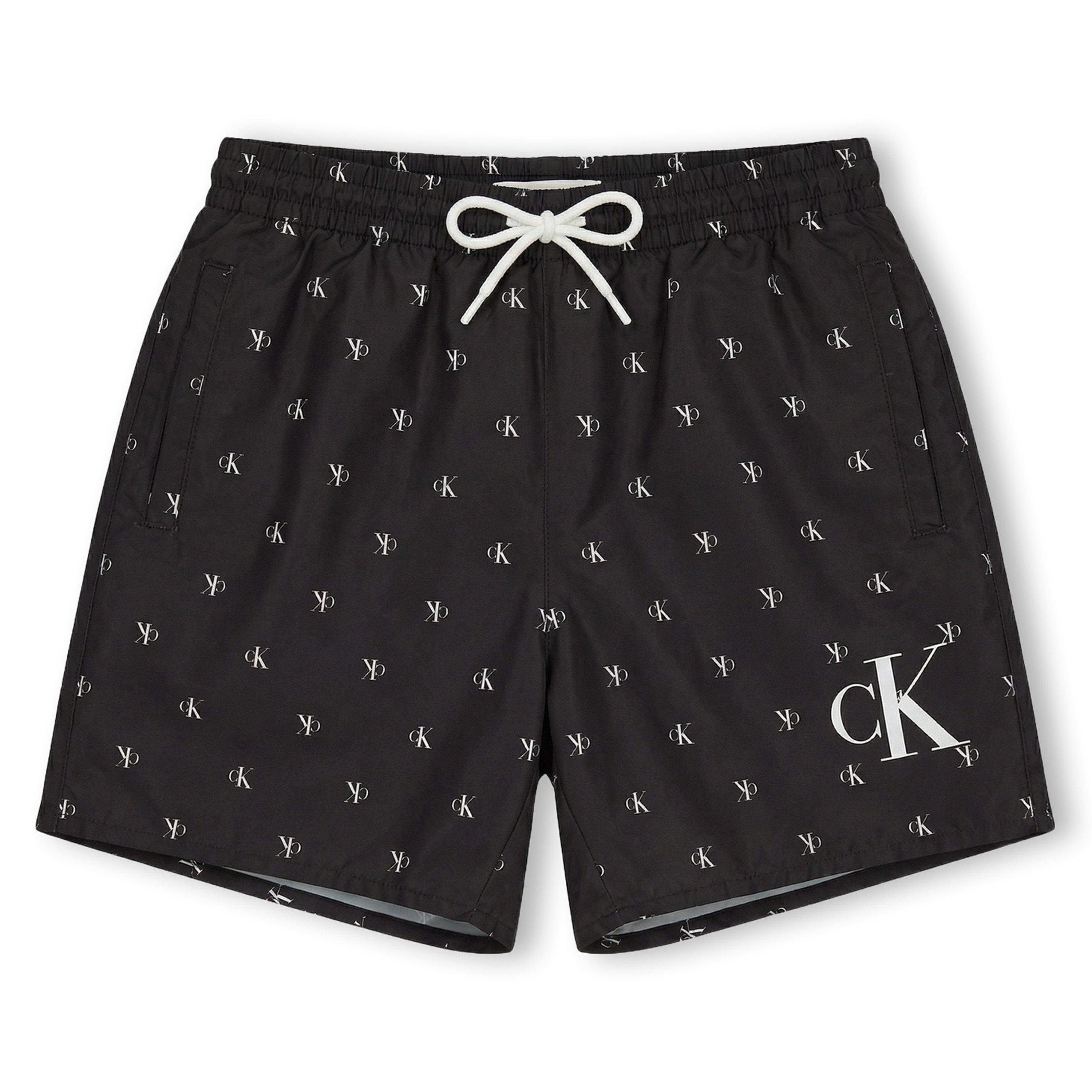 Calvin Klein Jeans Boys Kids' Print Swim Shorts - Diam Black 0Gk - 12Y