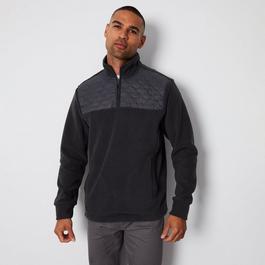 Threadbare Quarter Zip Quilted Fleece Jumper