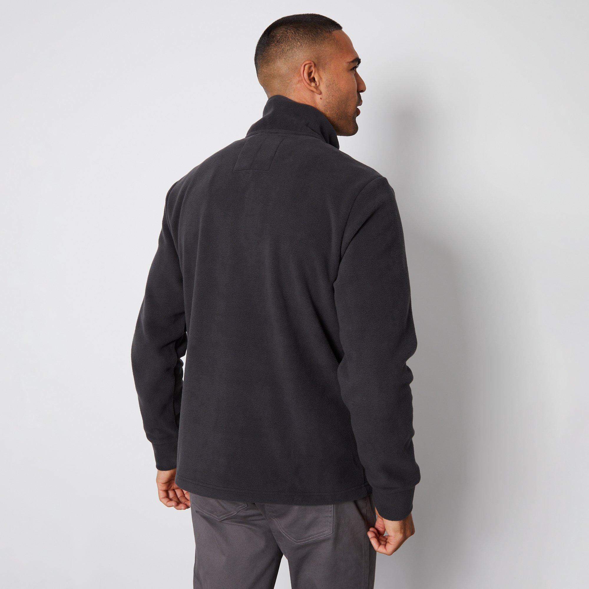 Charcoal - Threadbare - Quarter Zip Quilted Fleece Jumper - 2