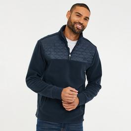 Threadbare Quarter Zip Quilted Fleece Jumper