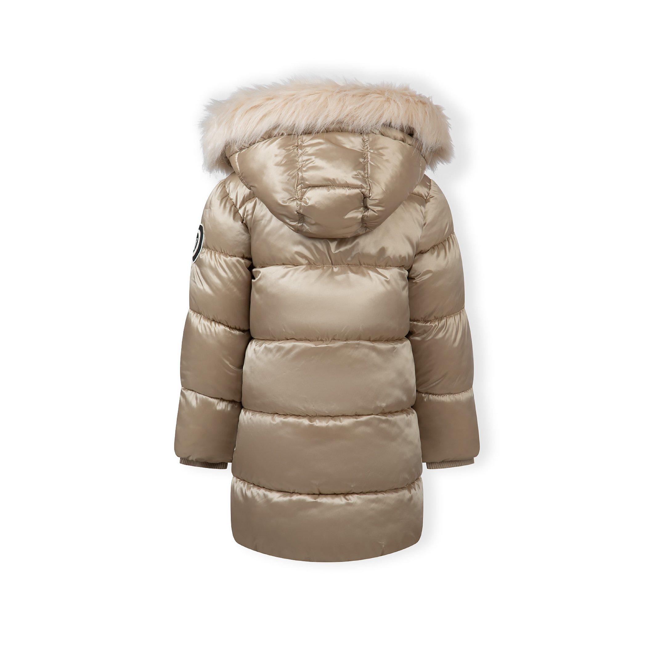 Oro - Minoti - Girls long quilted winter coat with faux fur trim gold - 4