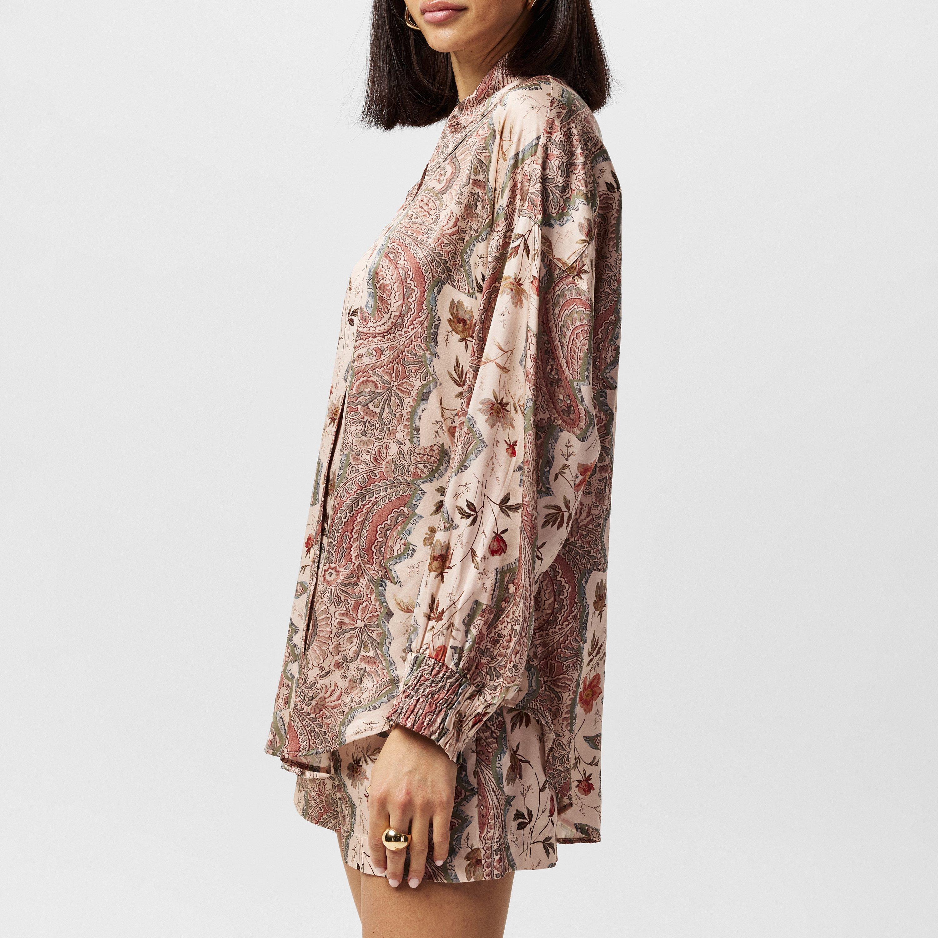 Clay Pink - AllSaints - Women's Charli Cascade Long-Sleeve Patterned Shirt - 2