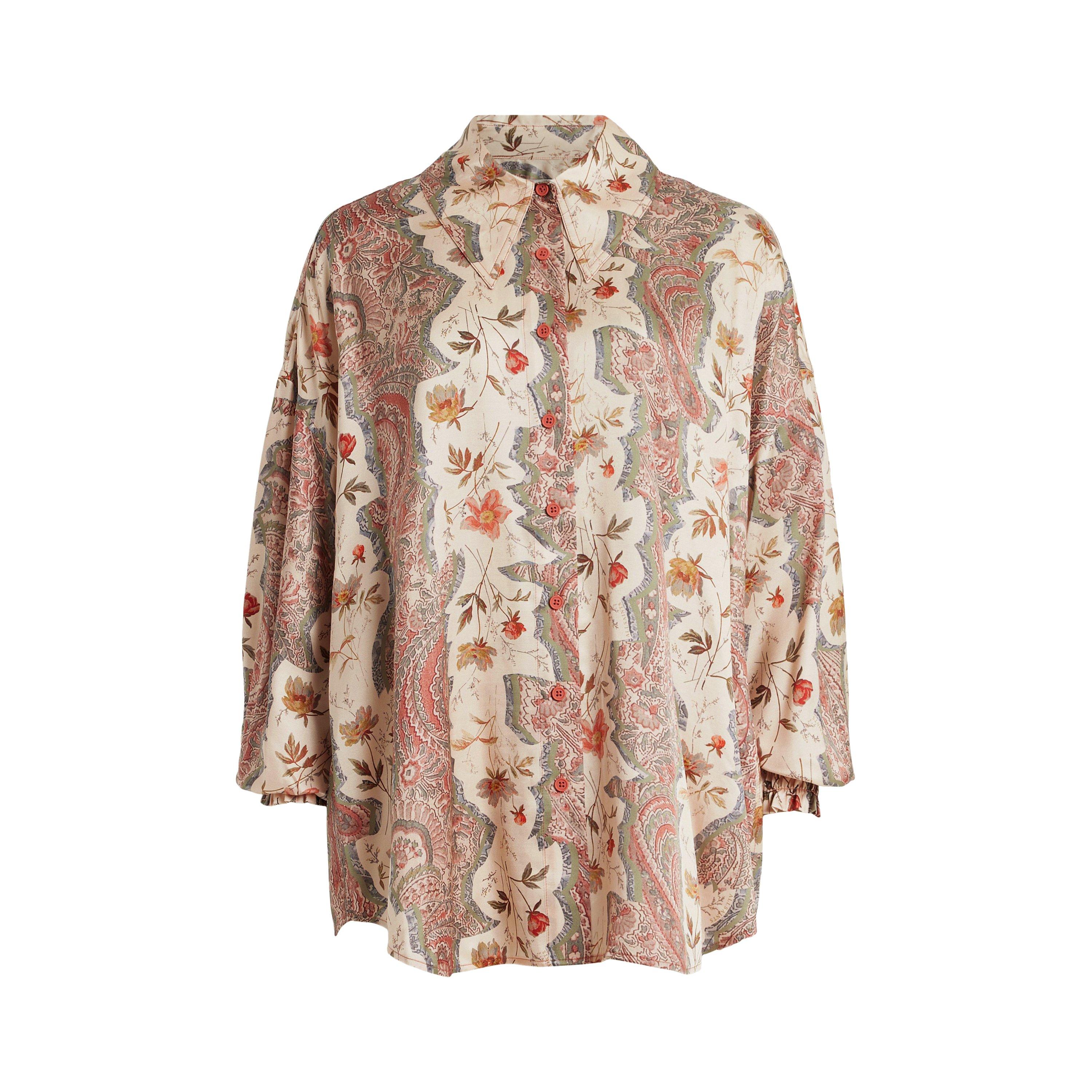 Clay Pink - AllSaints - Women's Charli Cascade Long-Sleeve Patterned Shirt - 5