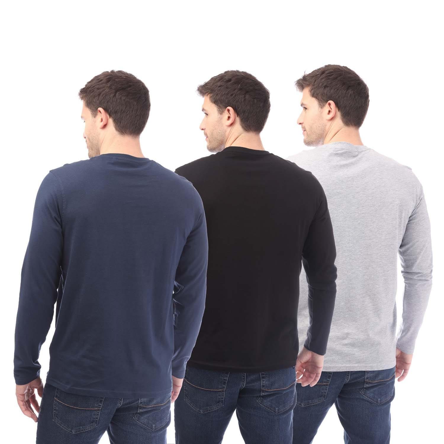 Black Grey - Nicce - Julian LS 3 Pack T-Shirts - 2