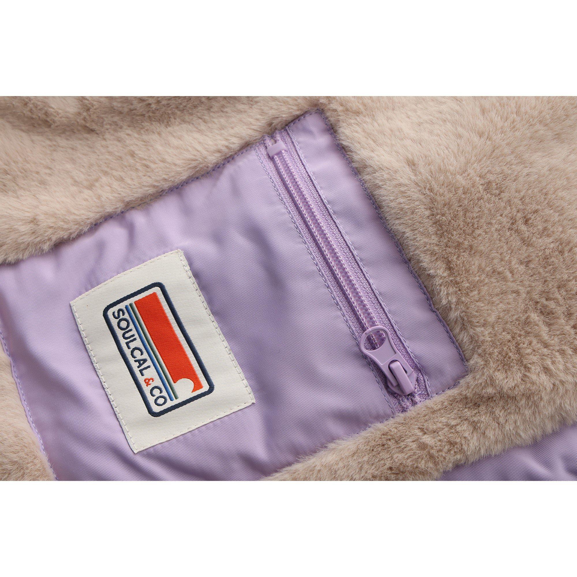 Purple - SoulCal - Kids  2 Zip Bubble Hooded Long Sleeve Short Puffer Jacket - 9