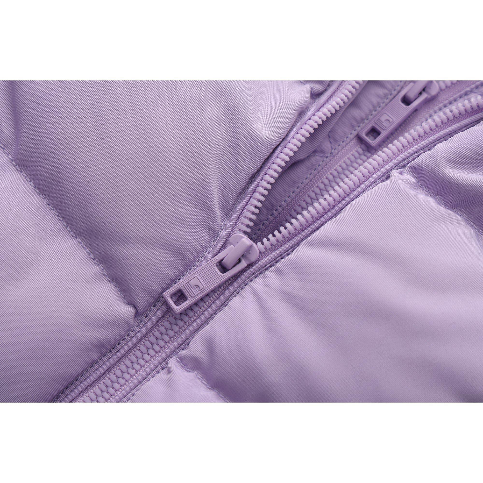 Purple - SoulCal - Kids  2 Zip Bubble Hooded Long Sleeve Short Puffer Jacket - 4