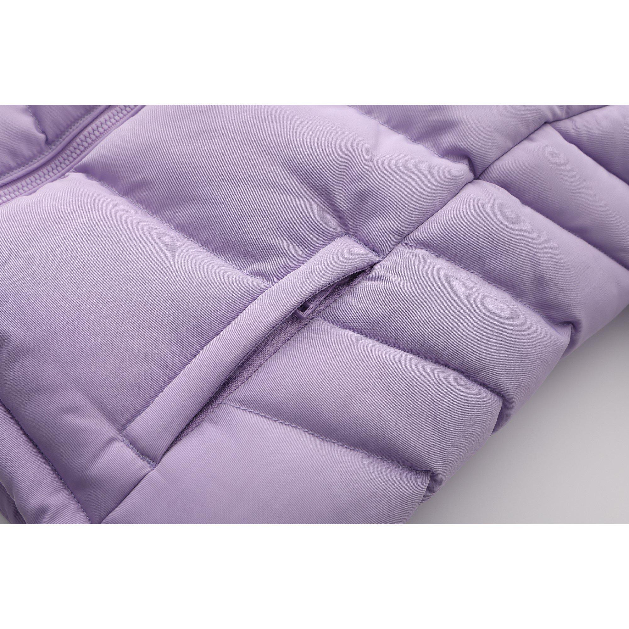 Purple - SoulCal - Kids  2 Zip Bubble Hooded Long Sleeve Short Puffer Jacket - 6
