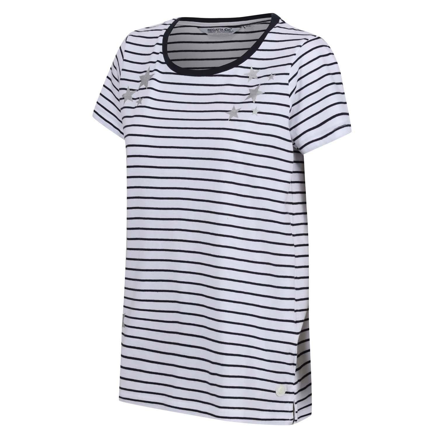 White Navy - Regatta - Odalis II Striped Graphic T-Shirt - 1