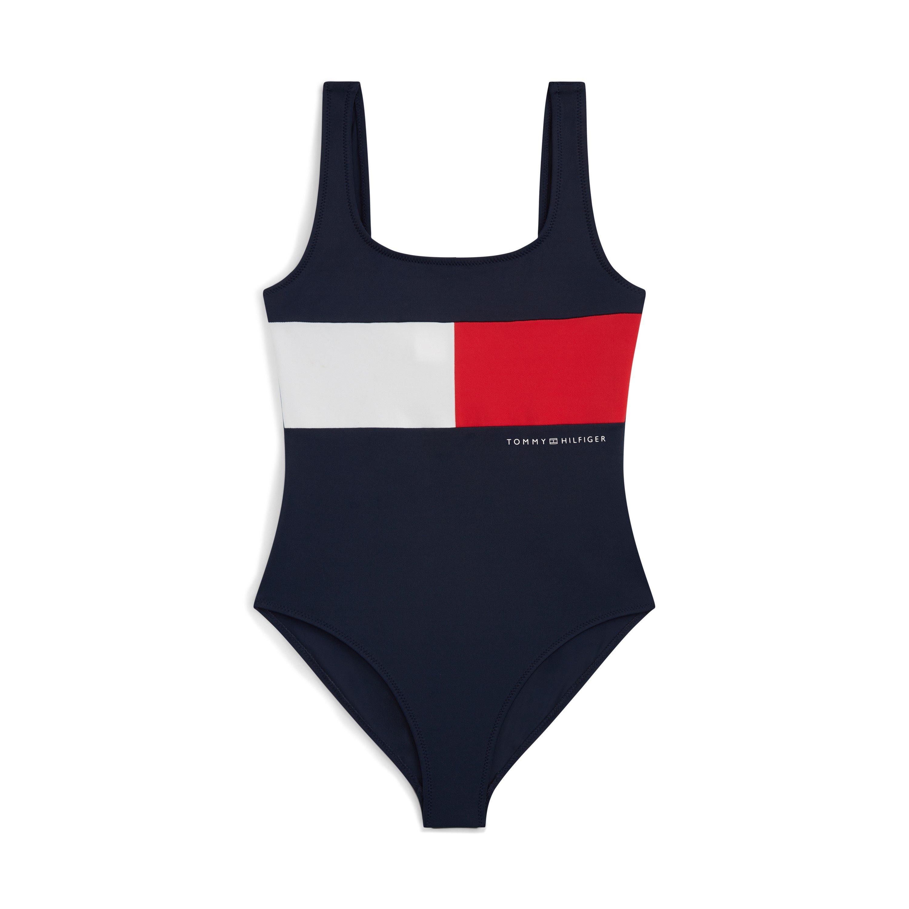 Night Navy C1G - Tommy Hilfiger - Kids' Scoop Neck Swimsuit - 1