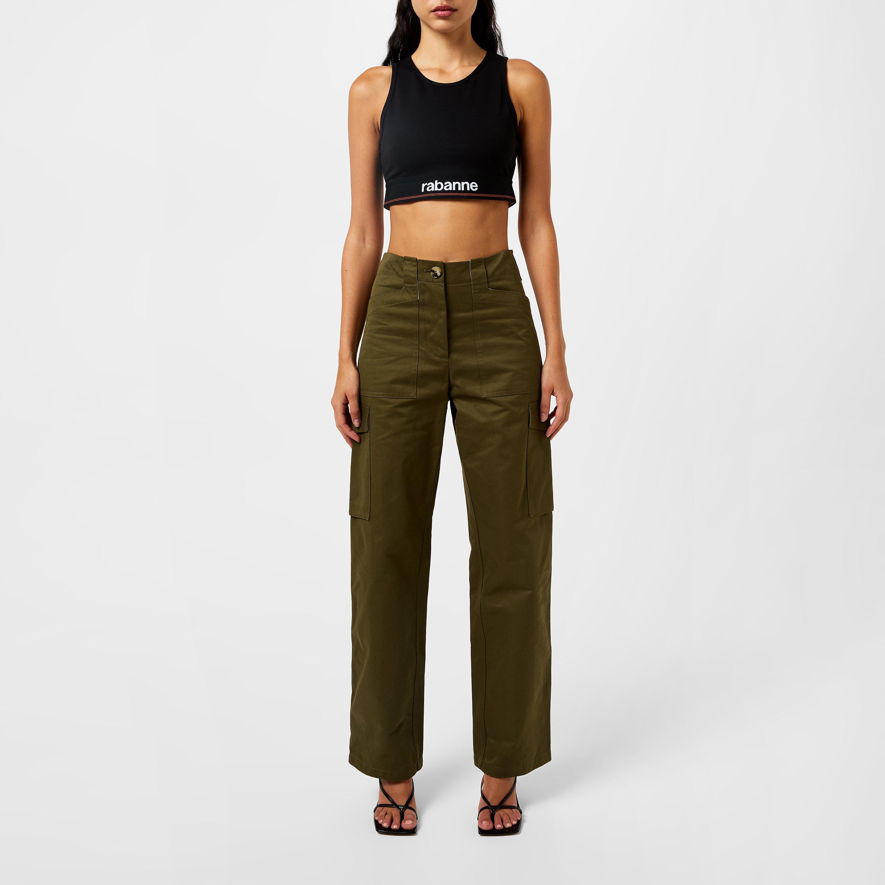 Black - Rabanne - Women's Logo Crop Tops - 4