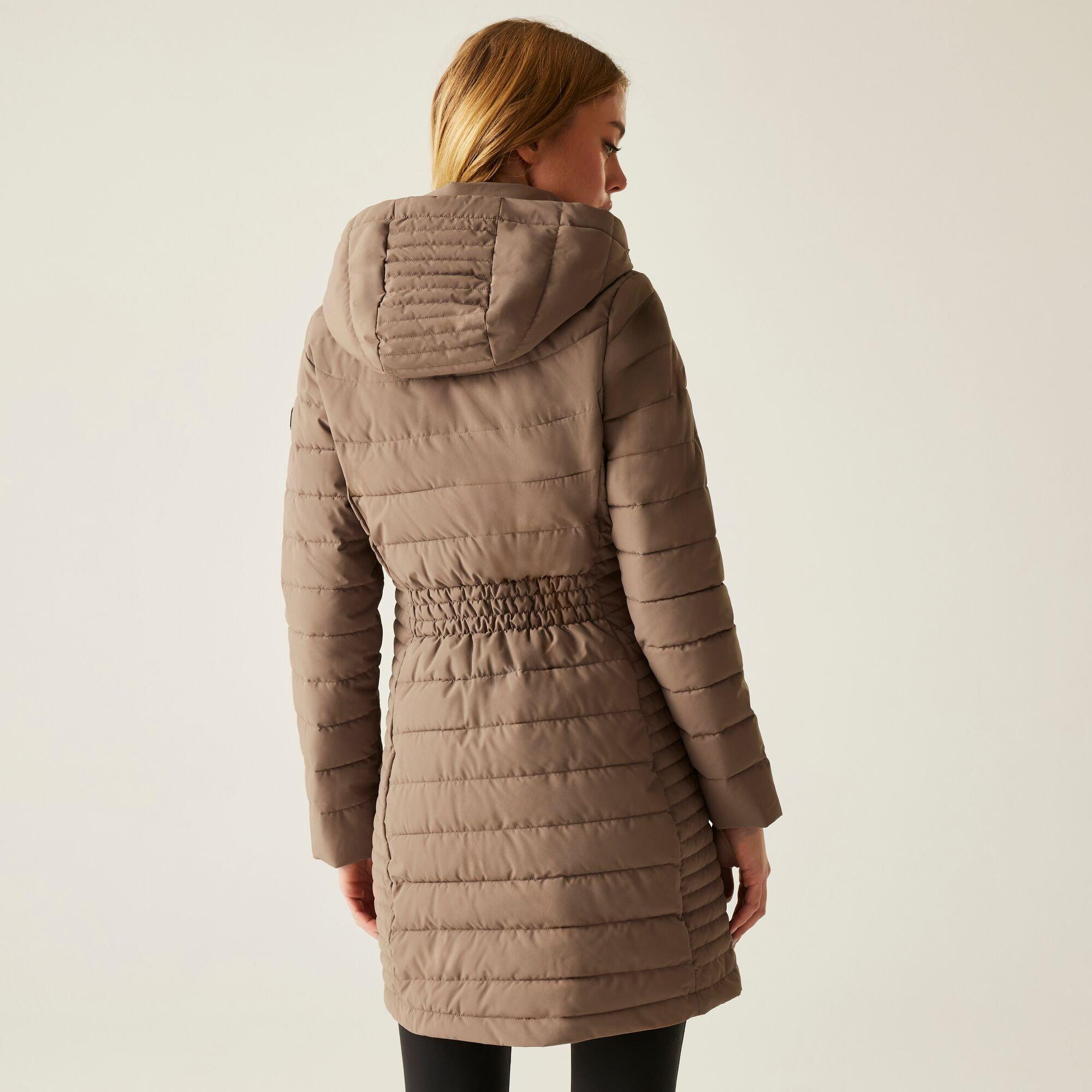 Brown - Regatta - Women's Andria Water-Repellent Insulated Hooded Quilted Jacket - 2