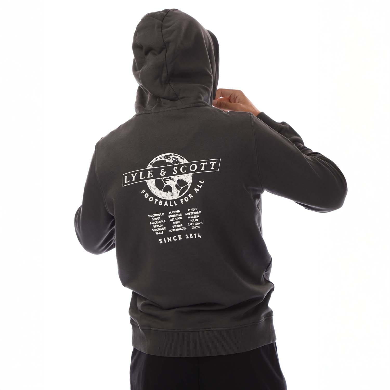 Gunmetal - Lyle and Scott - Football World Graphic Pullover Hoodie - 4