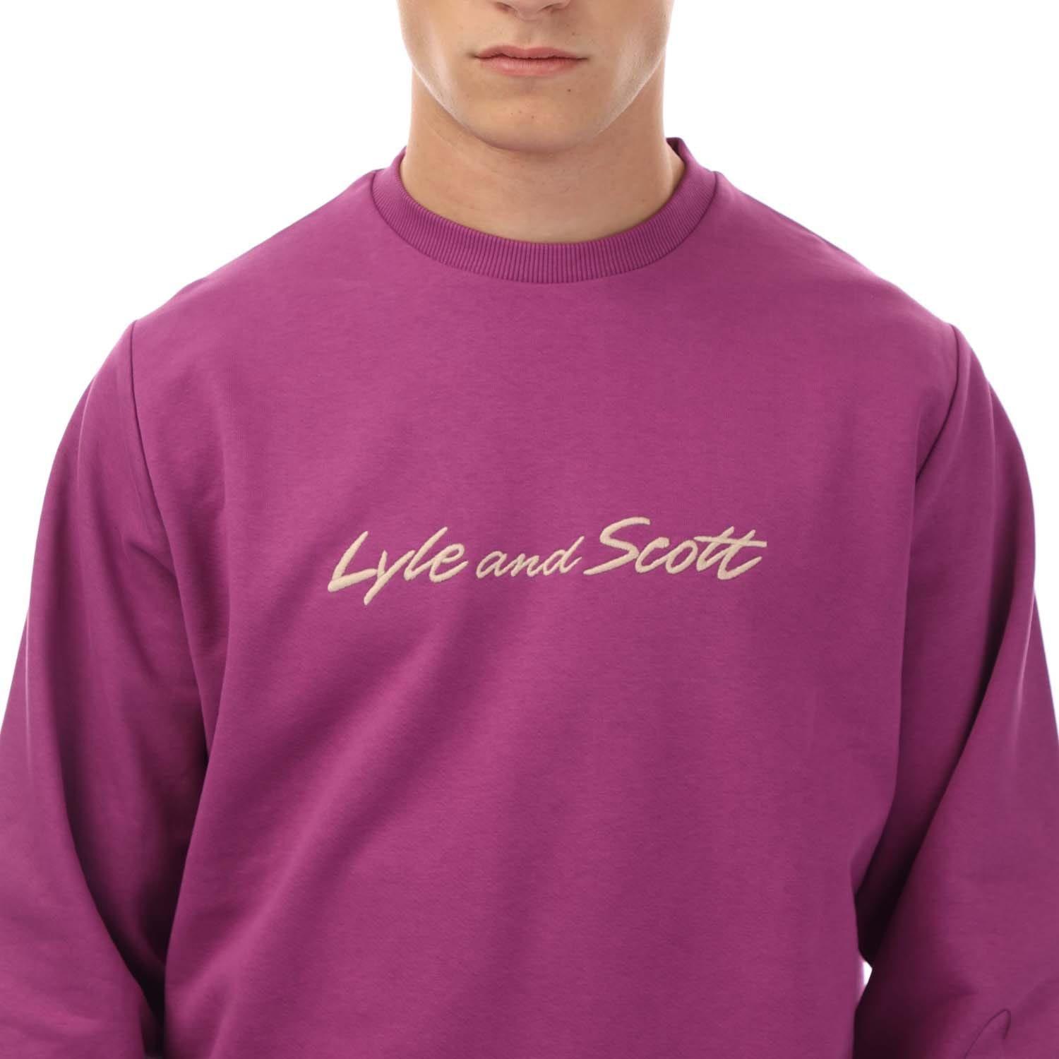 Purple - Lyle and Scott - Script Sweatshirt - 2