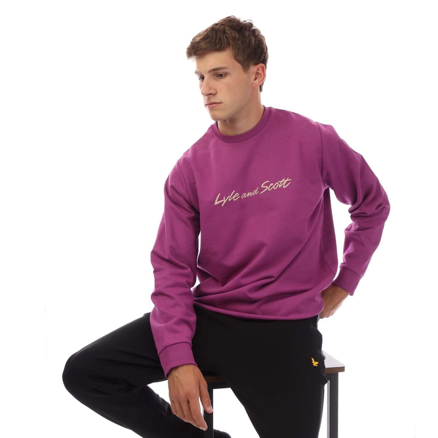 Purple - Lyle and Scott - Script Sweatshirt - 4
