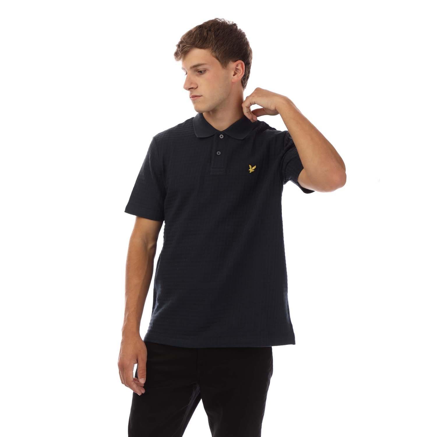 Navy - Lyle and Scott - Micro Argyle Polo Shirt - 1