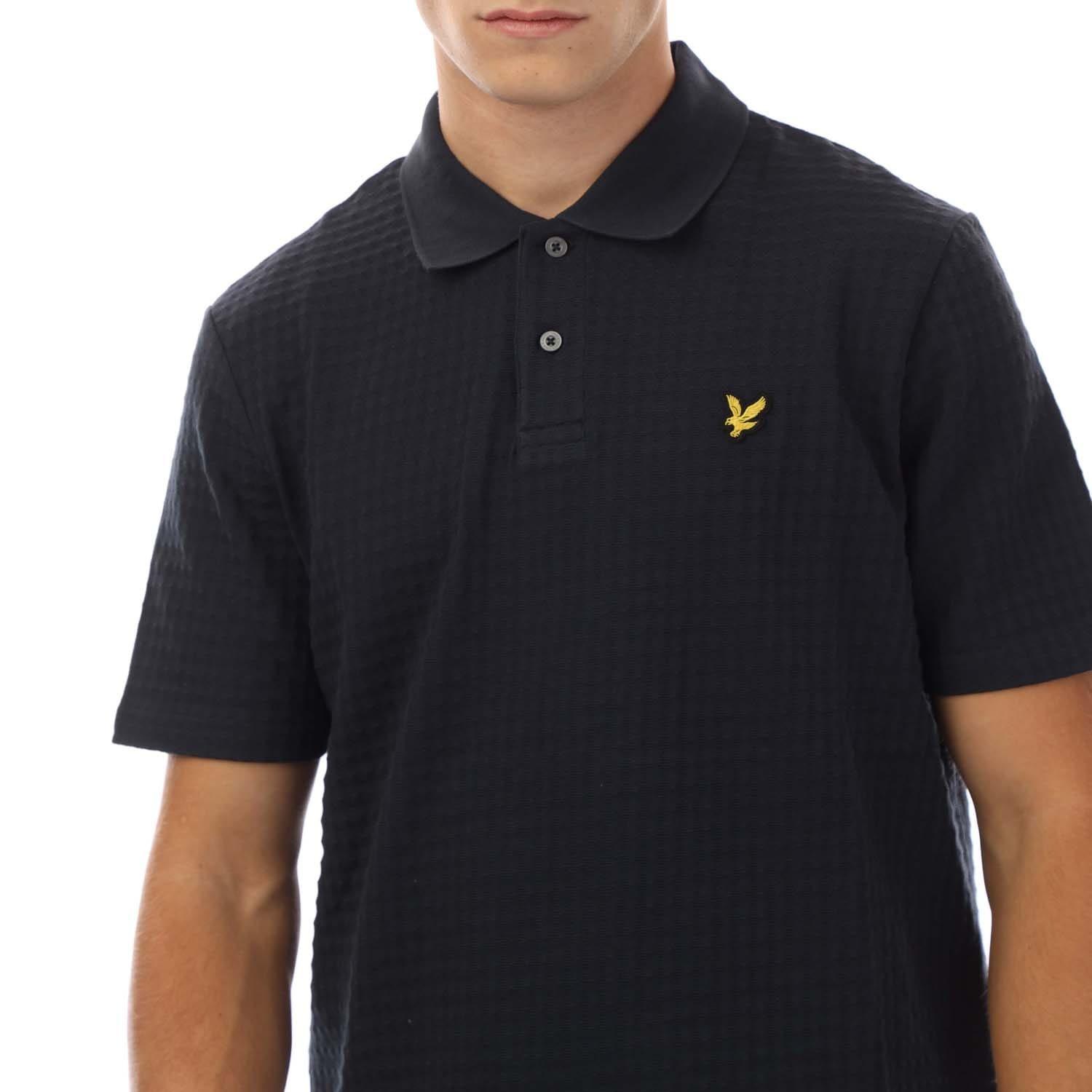 Navy - Lyle and Scott - Micro Argyle Polo Shirt - 2