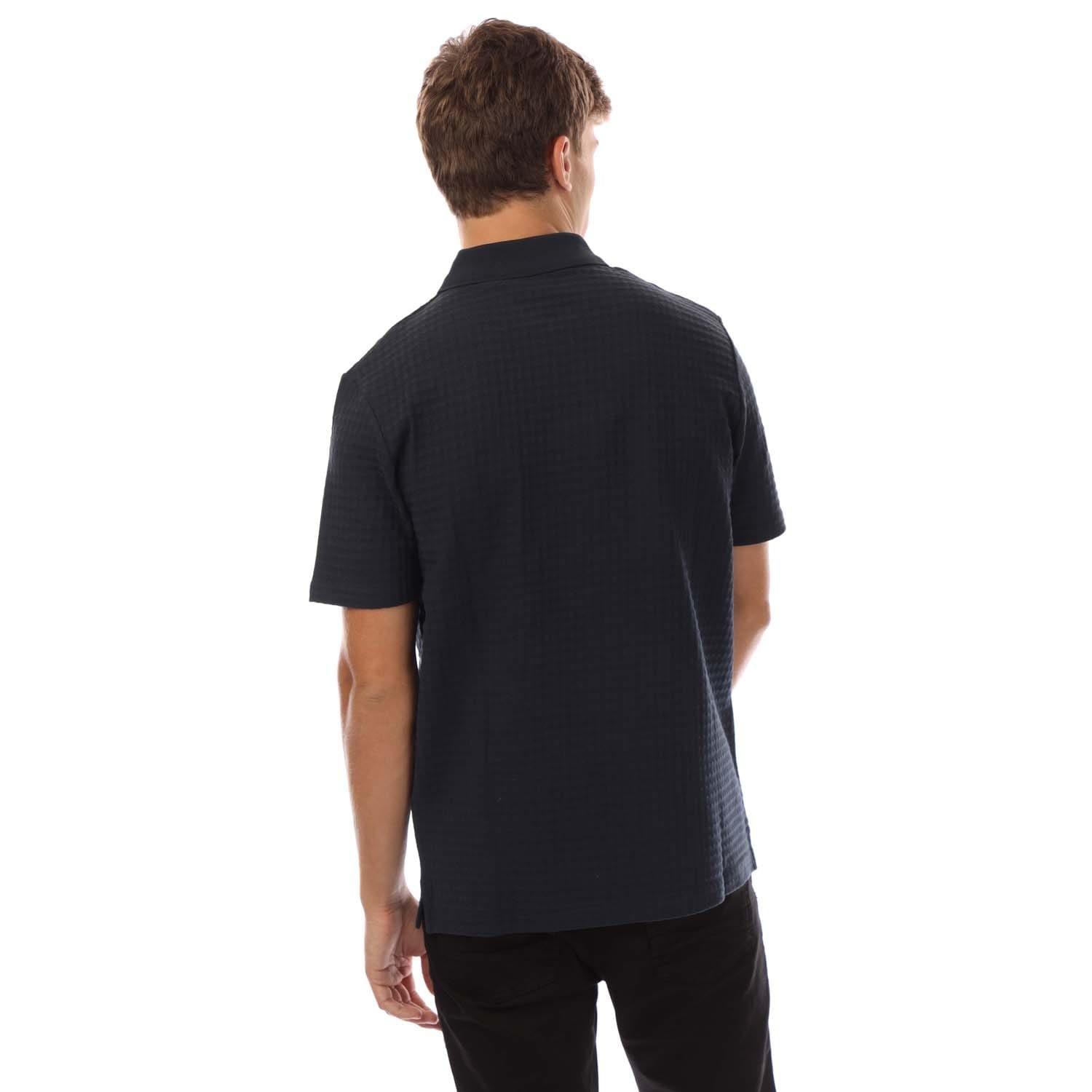 Navy - Lyle and Scott - Micro Argyle Polo Shirt - 3