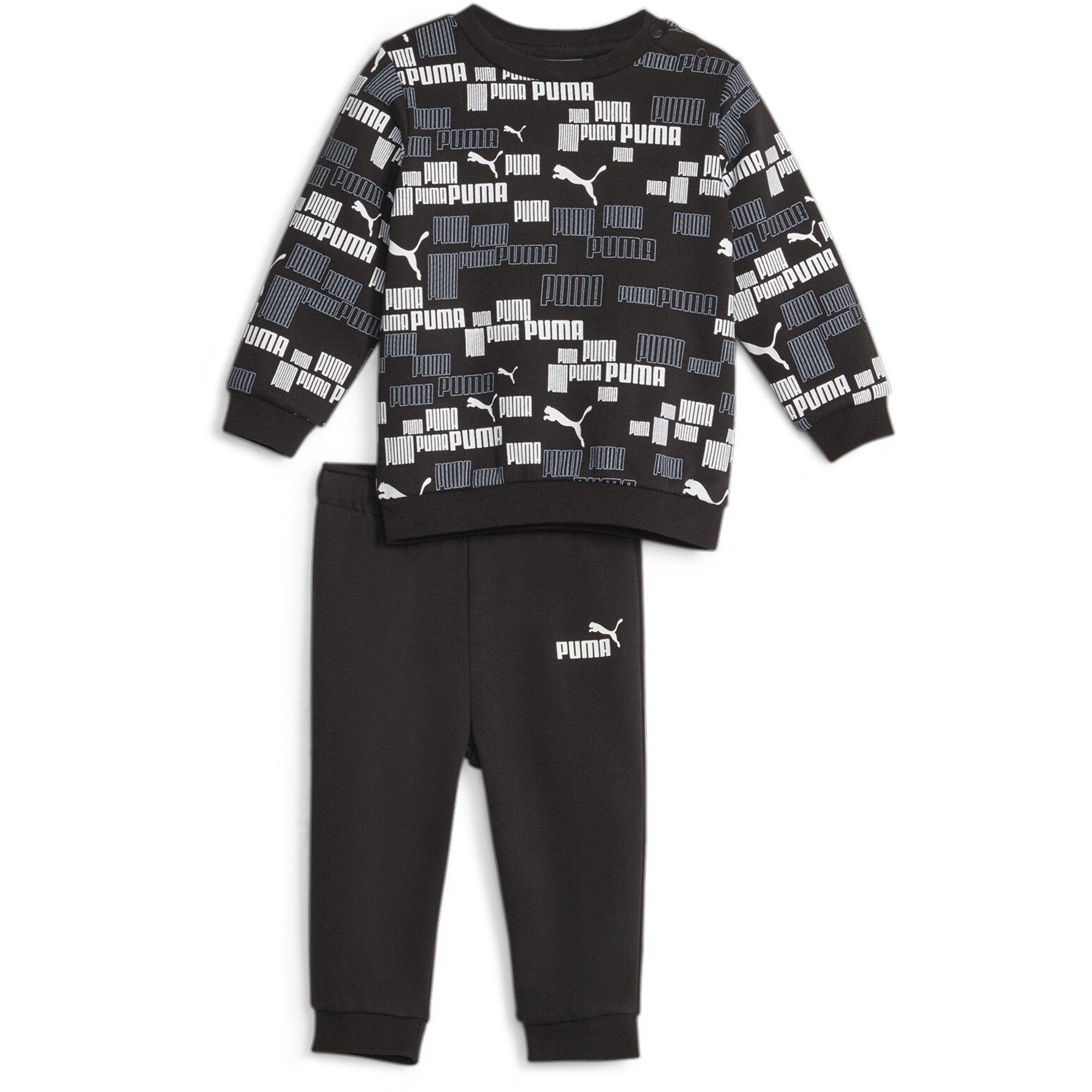 Zwart - Puma - Unisex Kids' MINICATS All Over Print Fleece Tracksuit - 1