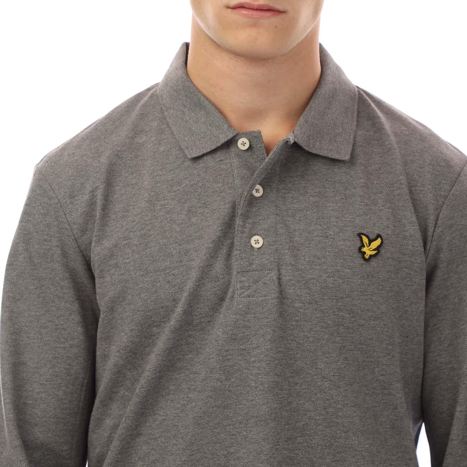 Grey - Lyle and Scott - Long Sleeve Polo Shirt - 2