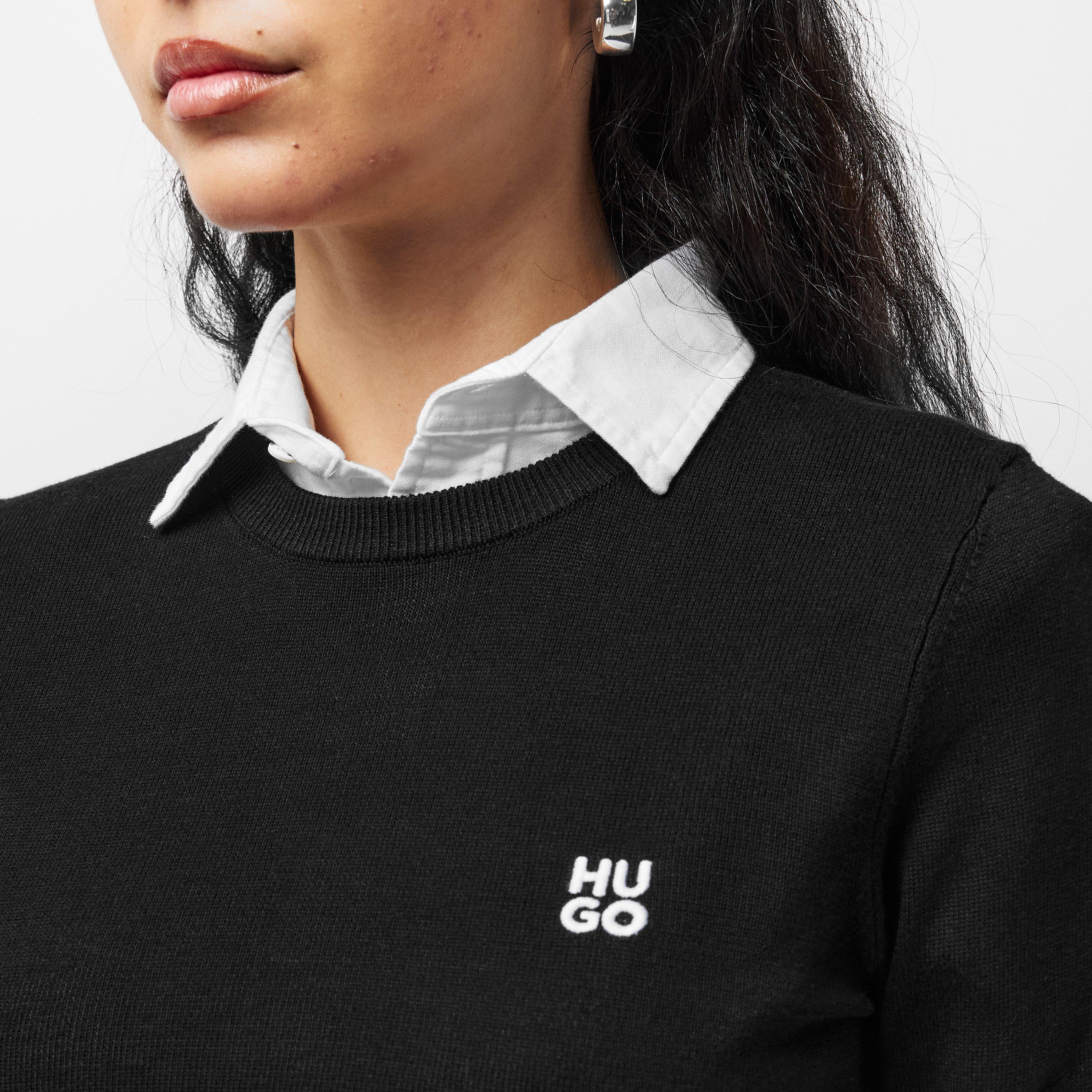 Black - Hugo - Women's Scallia Crew Neck Jumper - 4