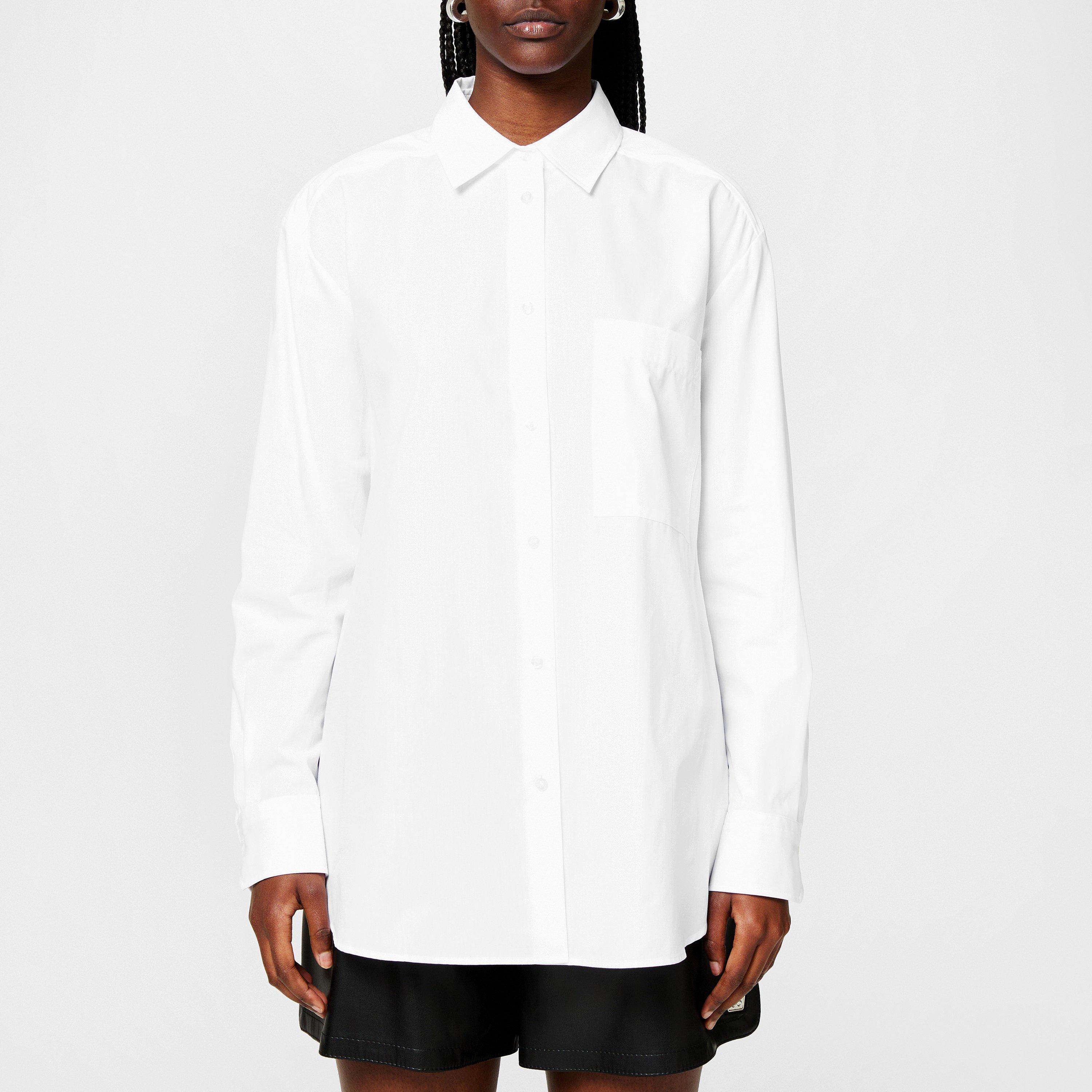 White - Hugo - Women's Oversize Long-Sleeve Plain Shirt - 1