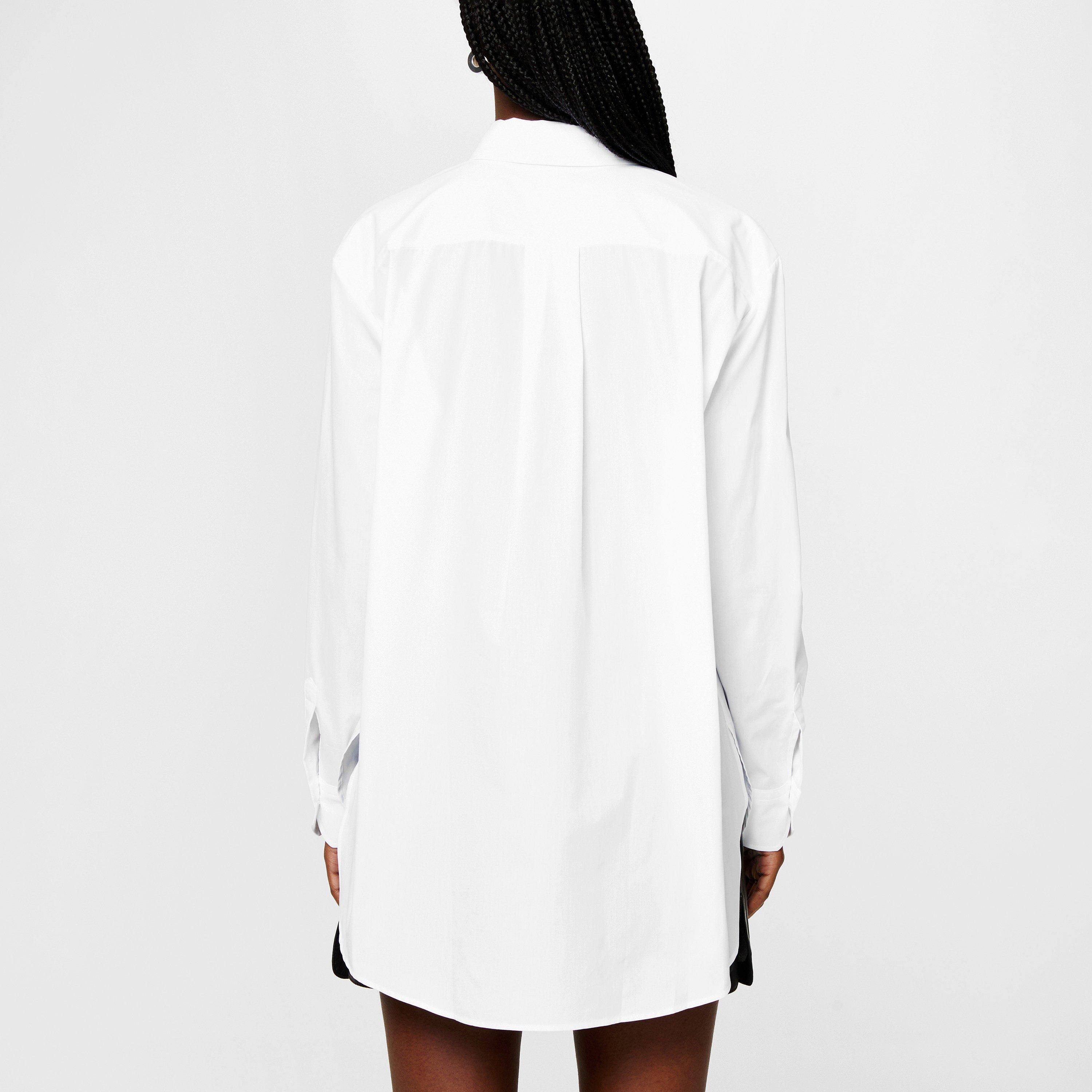 White - Hugo - Women's Oversize Long-Sleeve Plain Shirt - 3