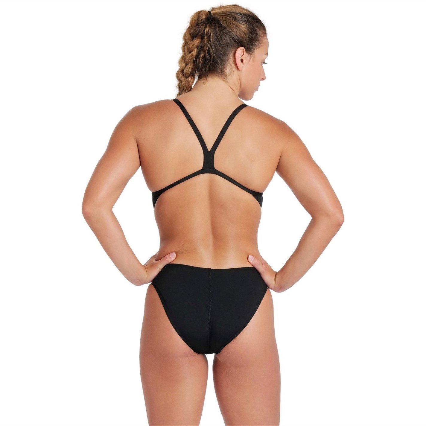 Black White - Arena - Womens Solid Team Challenge Swimsuit - 3