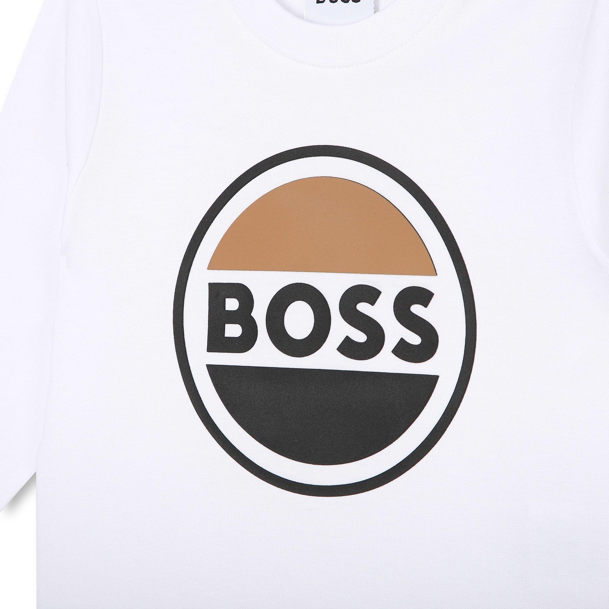 White 10P - Boss - Kids Long-Sleeve Logo Design T-Shirt - 3