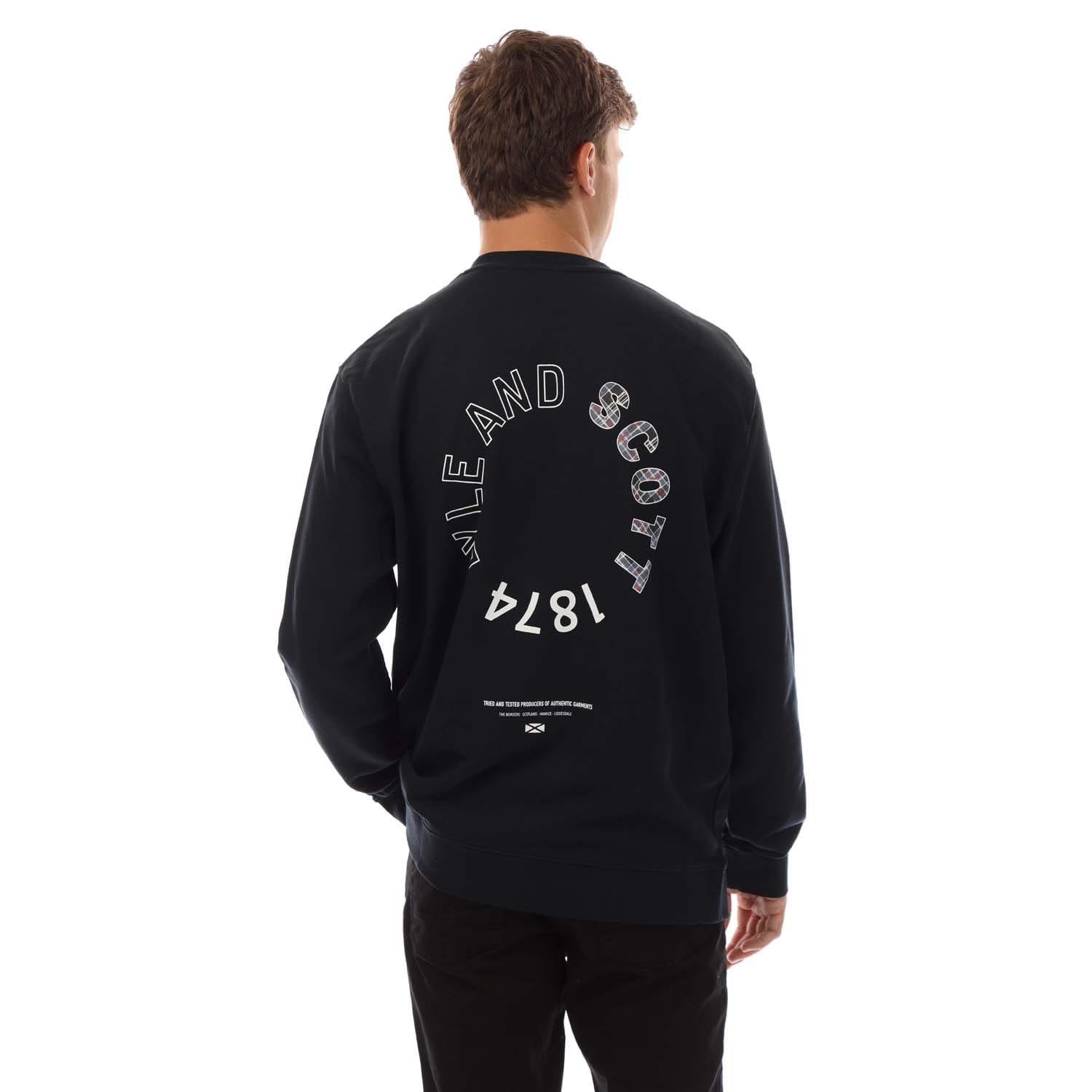 Navy - Lyle and Scott - Tartan Heritage Graphic Sweatshirt - 2