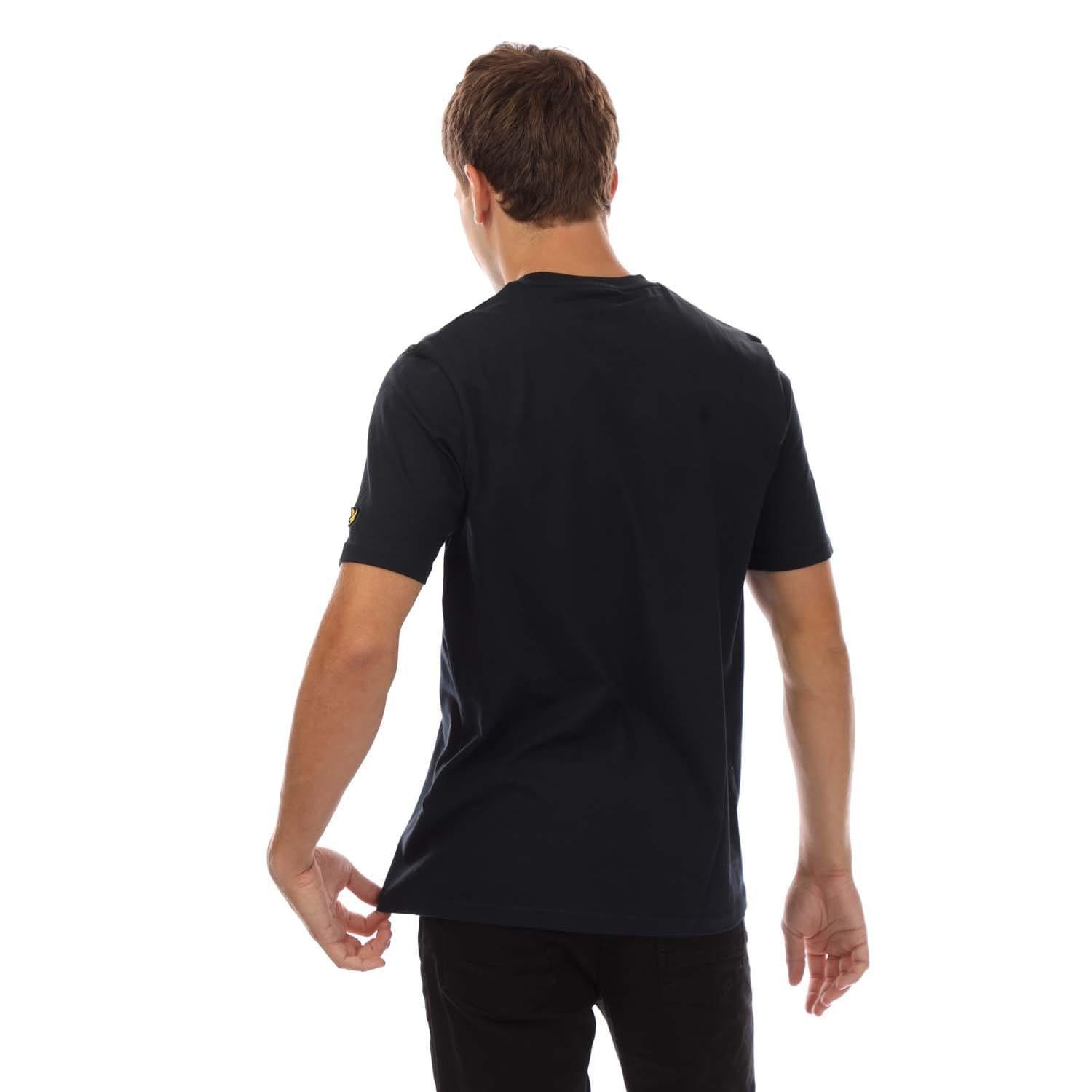 Navy - Lyle and Scott - Football Sticker Graphic T-Shirt - 3