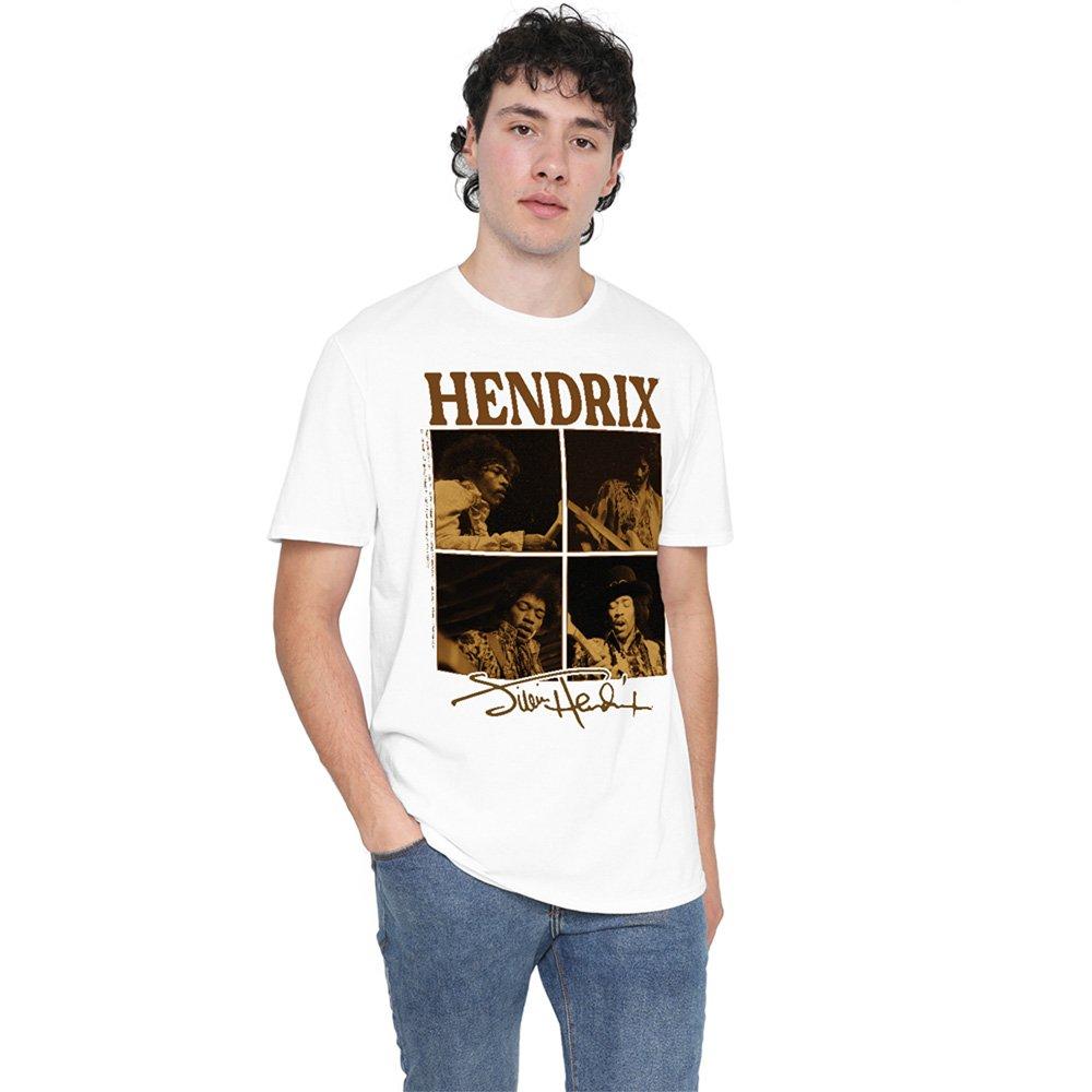 Other Jimi Hendrix - Multi Boxed Gold Images T-Shirt Wh