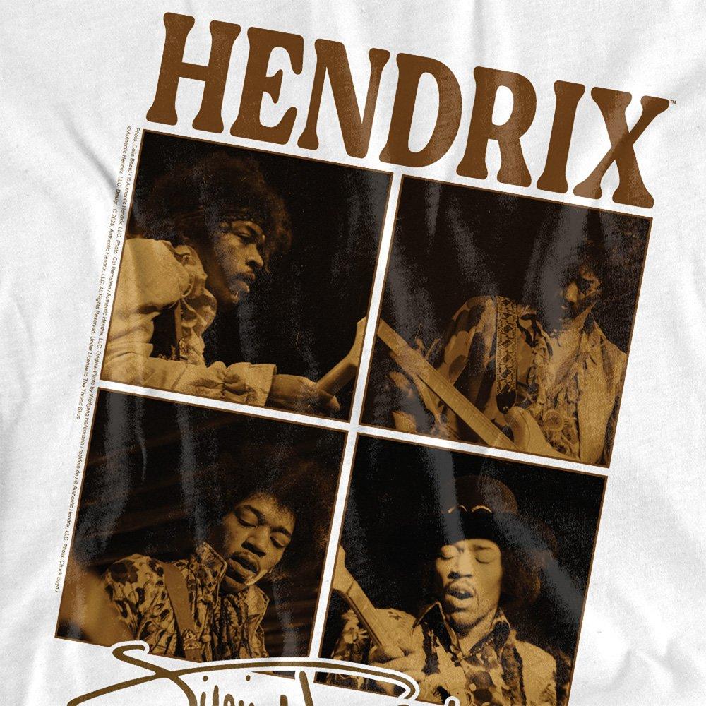 White - Other - Jimi Hendrix - Multi Boxed Gold Images T-Shirt Wh - 2