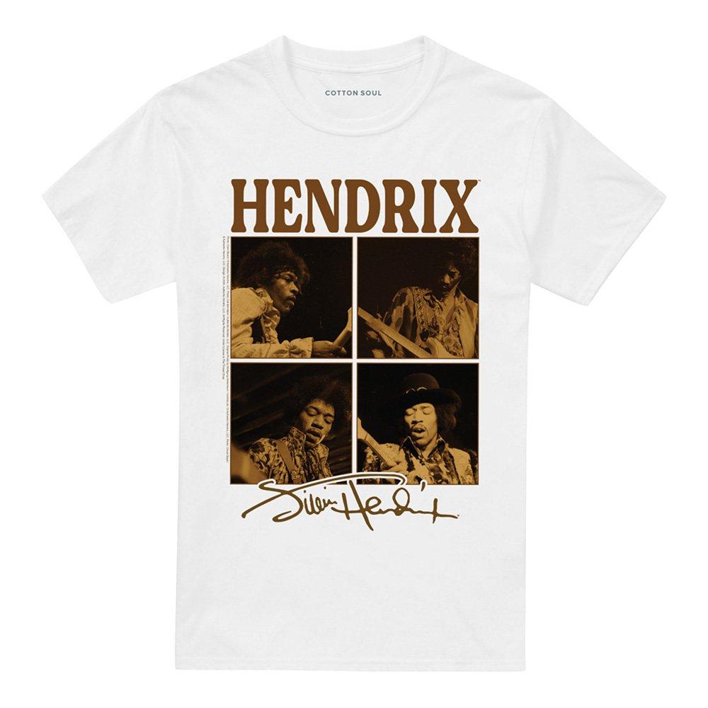 White - Other - Jimi Hendrix - Multi Boxed Gold Images T-Shirt Wh - 4