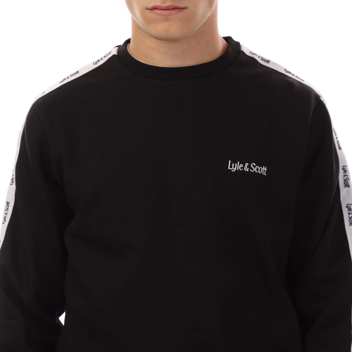 Black - Lyle and Scott - Tape Crewneck Sweatshirt - 2