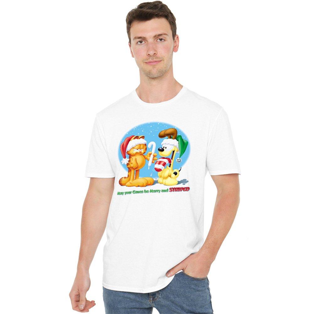 White - Garfield - Garfield Merry And Striped T Shirt White - 1